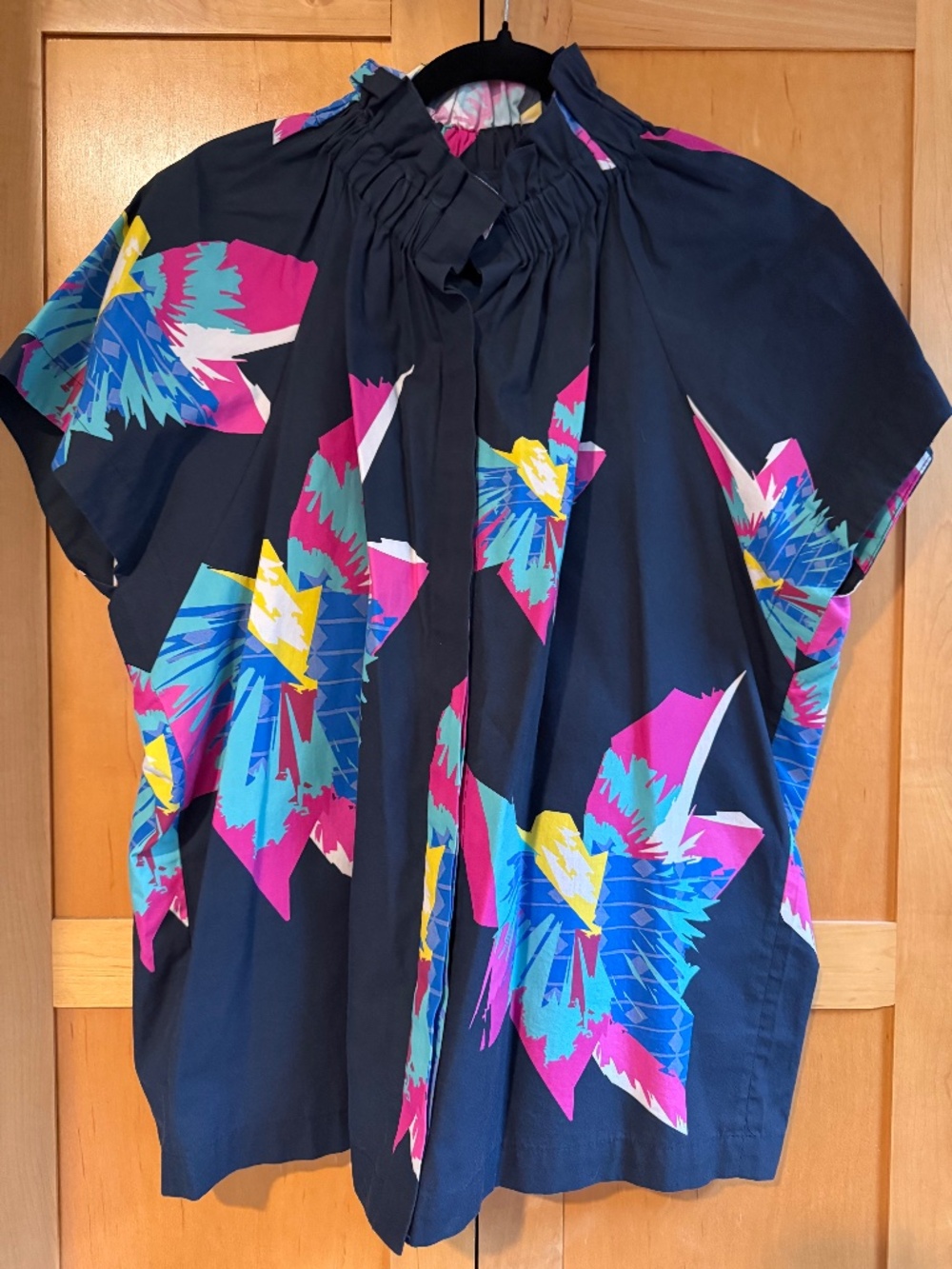 Zero + Maria Cornejo Floral Printed Top Blue | Size: 8
